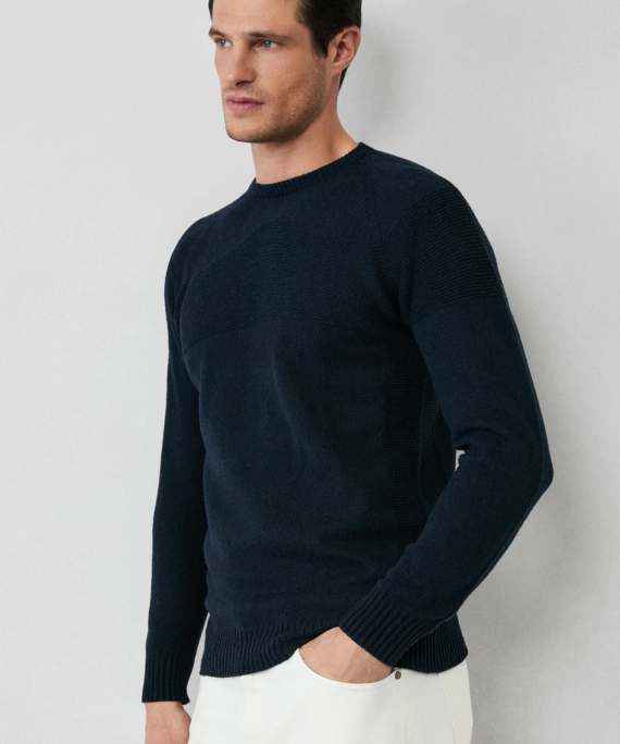 Wool-blend rib-knit sweater